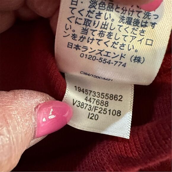 Lands End Men's Burgundy 1/4 Zip Pullover Sweater Size Large Casual - Picture 6 of 9